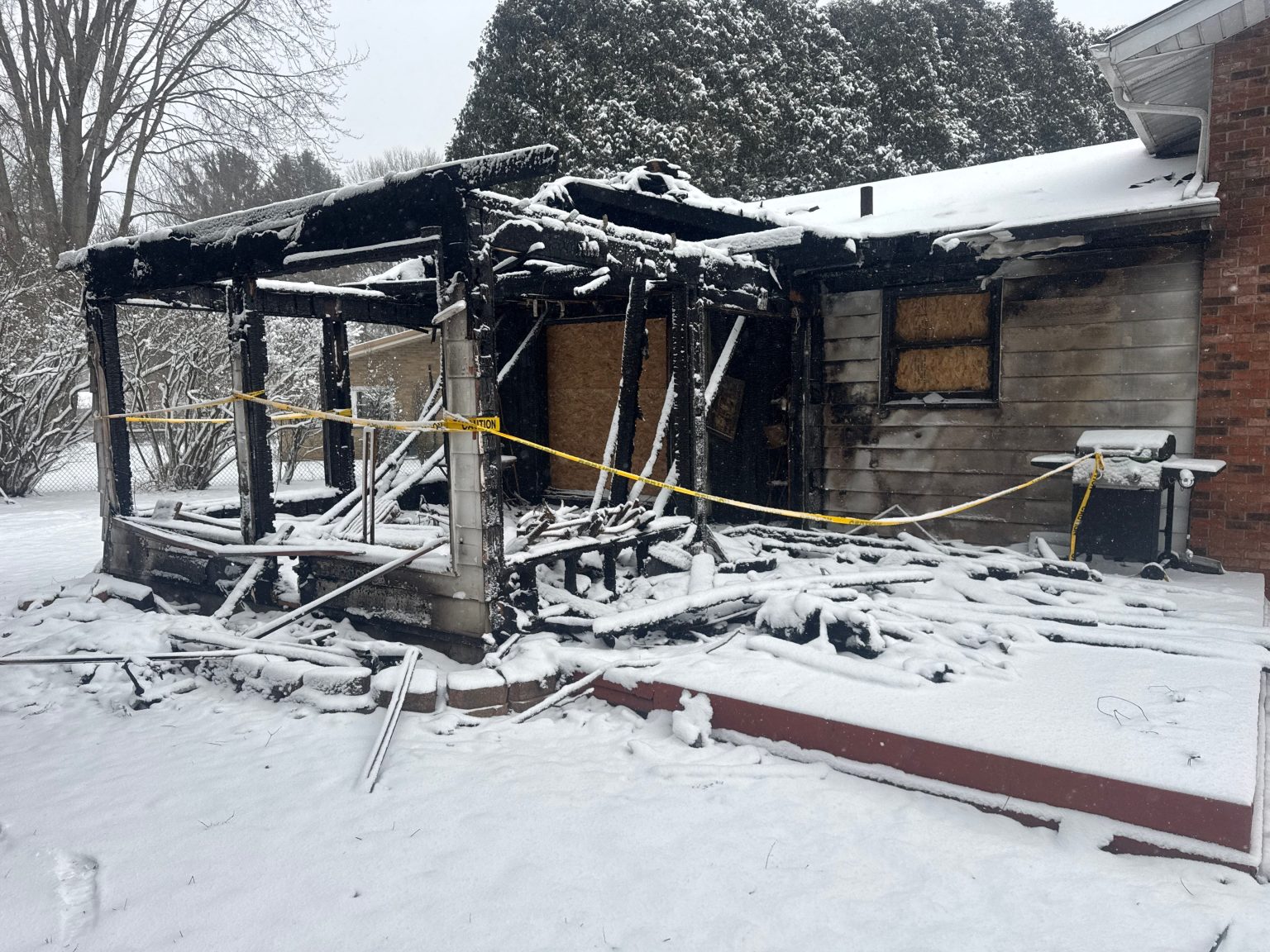 Photo of house following total loss fire damage
