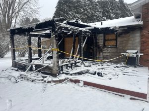 Photo of house following total loss fire damage